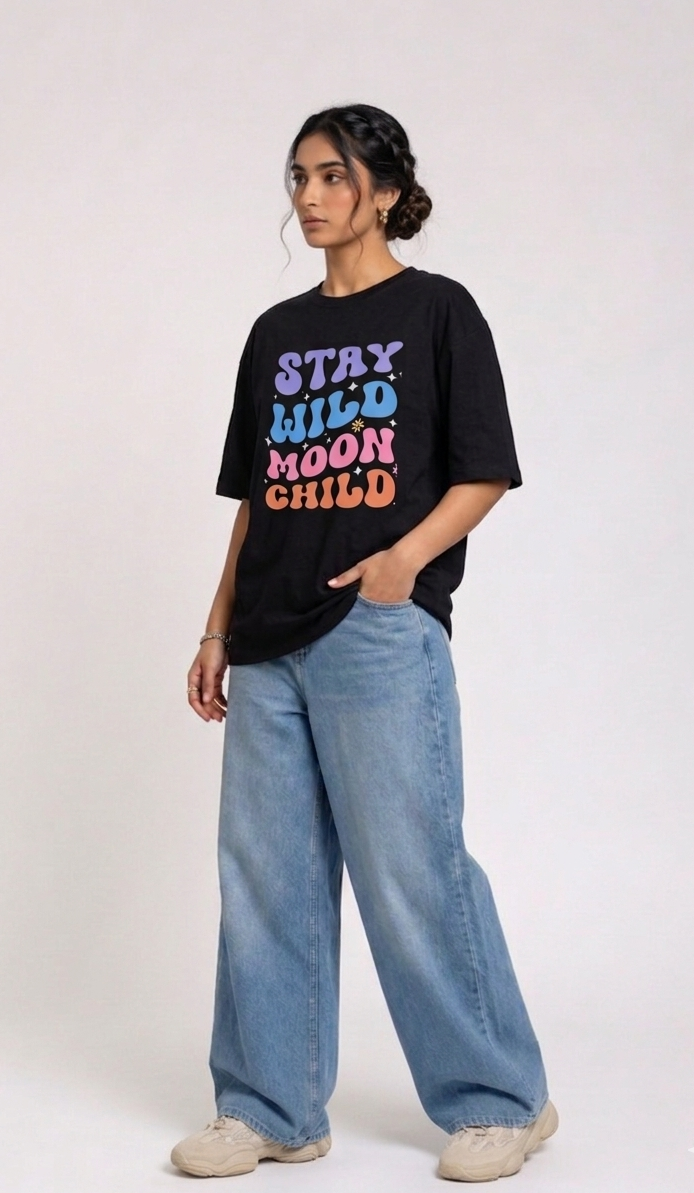 Oversized Drop Shoulder T-Shirt – Soft Cotton Polyester Blend | 150 GSM Lightweight Streetwear Tee